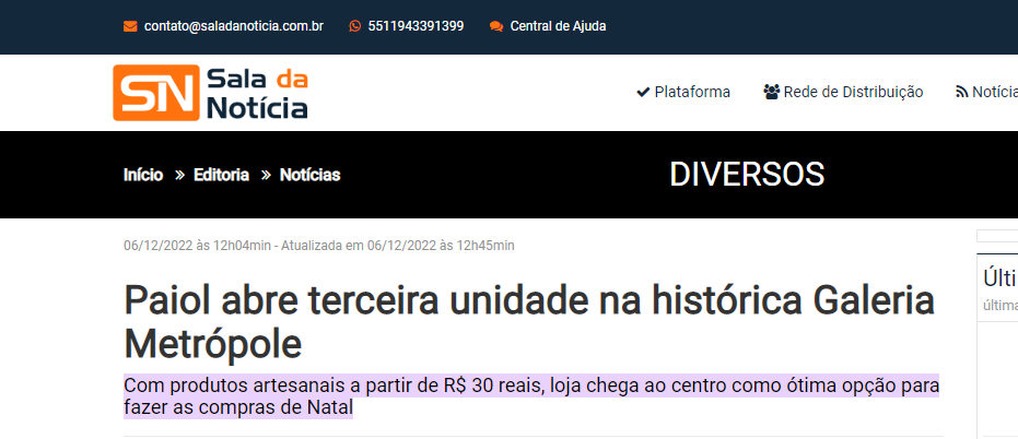 Paiol abre terceira unidade na histórica Galeria Metrópole