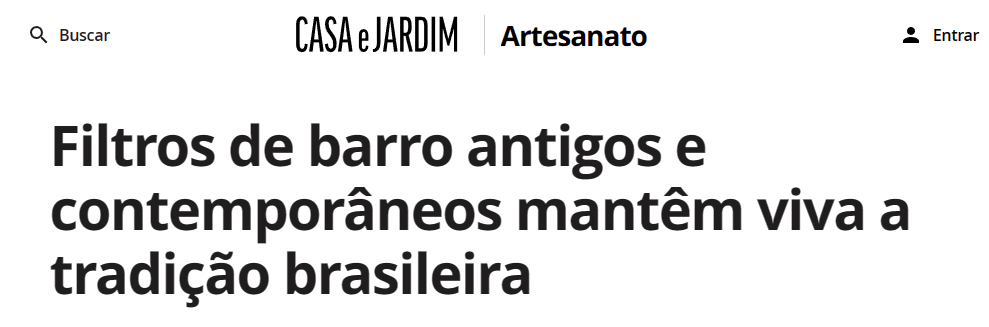 Filtros de barro antigos e contemporâneos mantêm viva a tradição brasileira