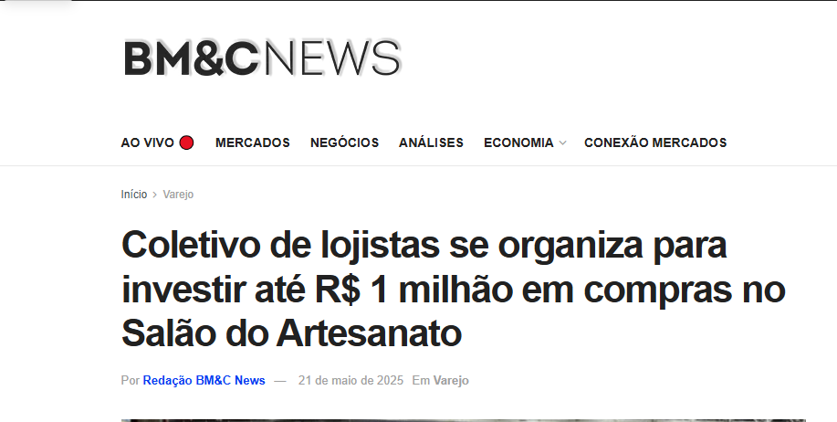 Coletivo de lojistas se organiza para investir até R$ 1 milhão em compras no Salão do Artesanato